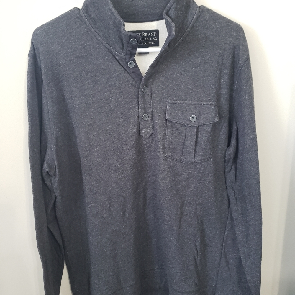 Lucky brand mens grey pull over sweater